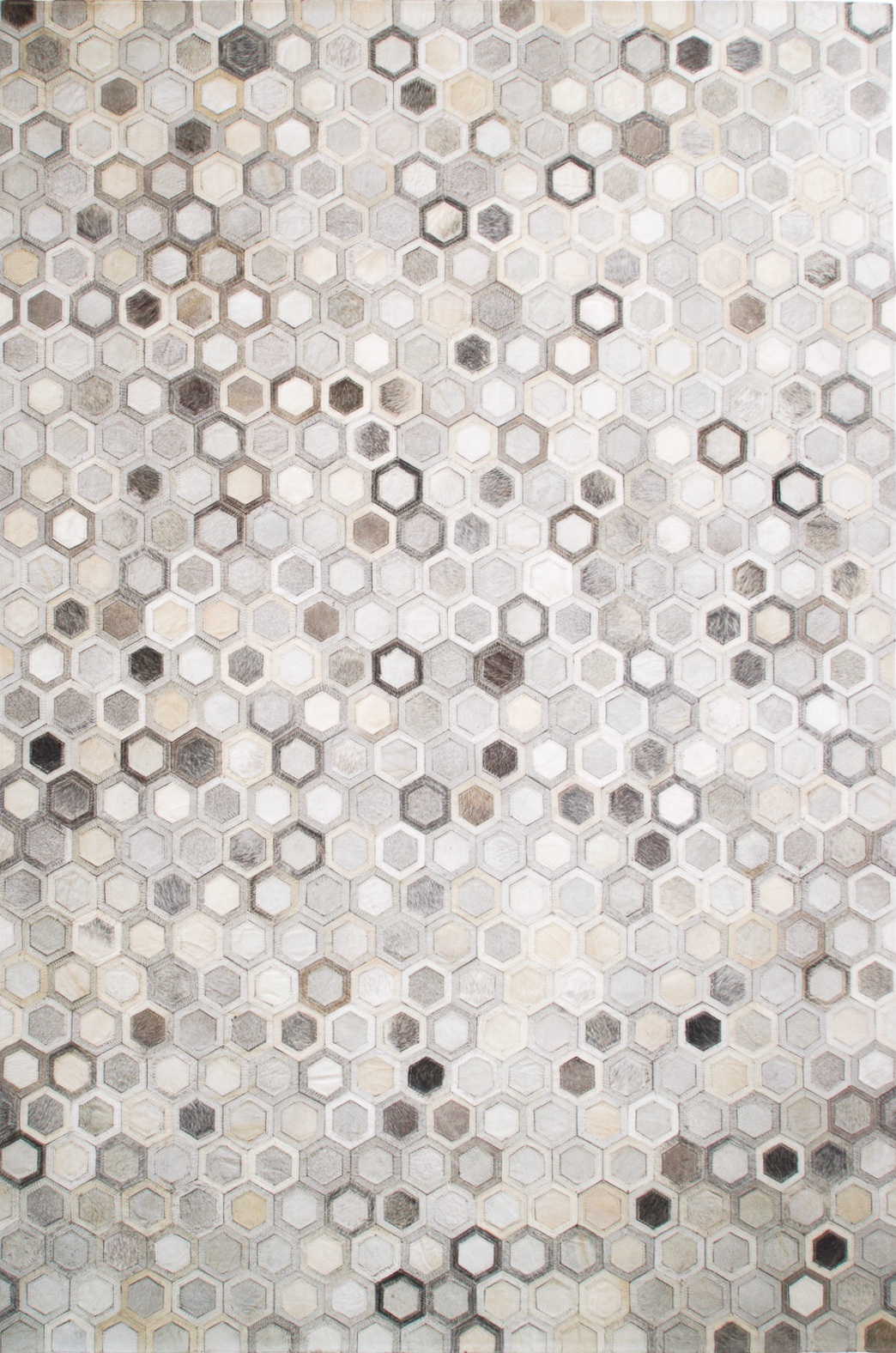Neutral Grey Hexagon Hide Rug by The Cinnamon Room