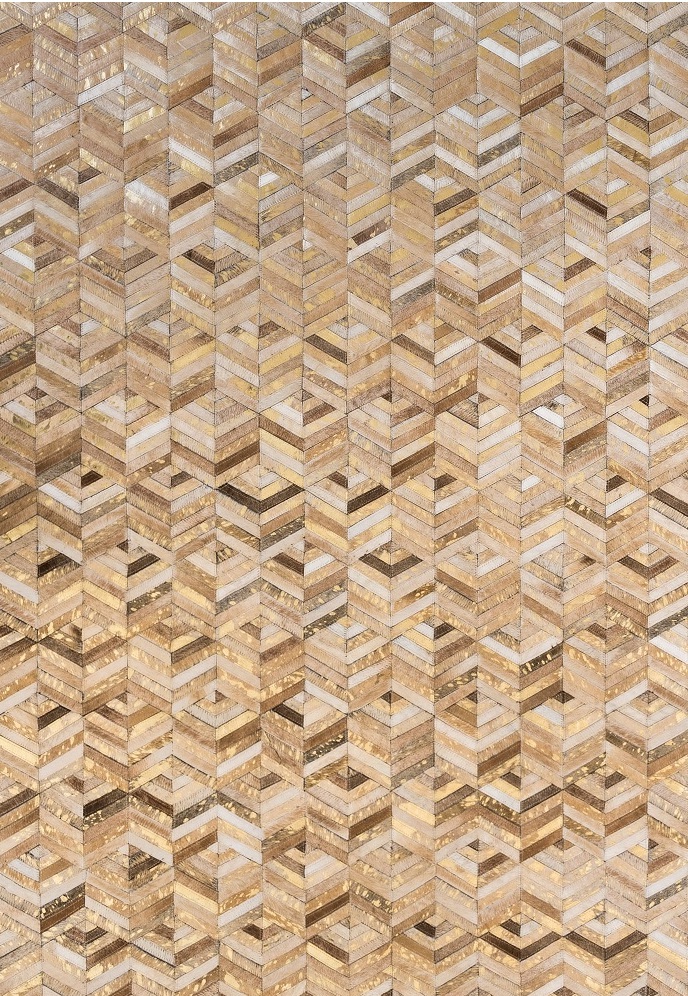 Neutral Beige Gold Chevron Hide Rug - stunning rugs by The Cinnamon Room