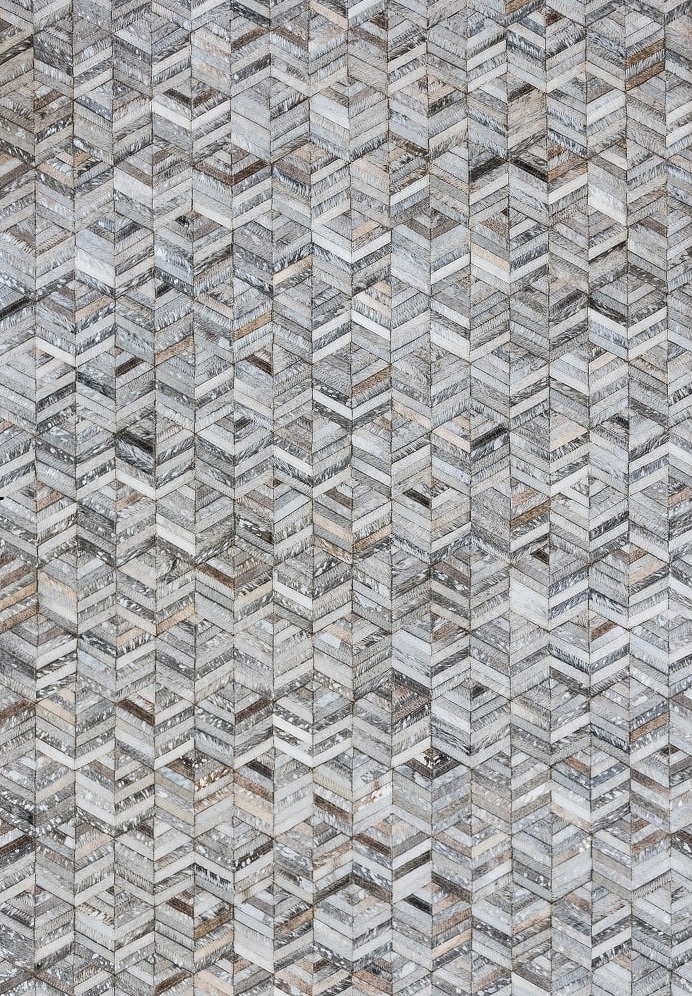 Neutral Grey Silver Chevron Hide Rug - hide rug by The Cinnamon Room