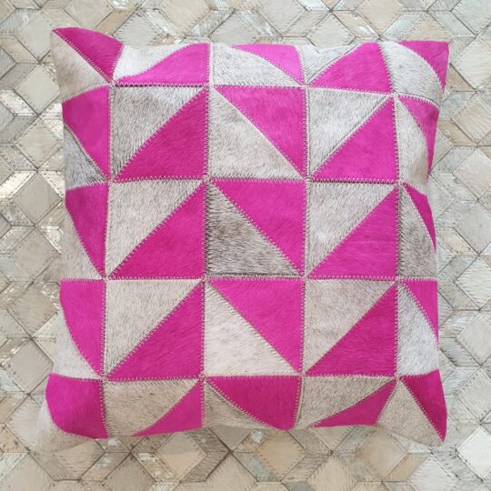 Vibrant Pink Grey Triangle Cushion Cover - colourful cushion covers by The Cinnamon Room